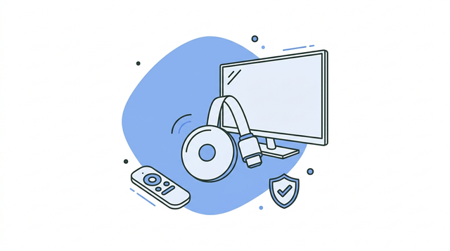 Welke Chromecast kopen - illustratie van Chromecast met tv en afstandsbediening