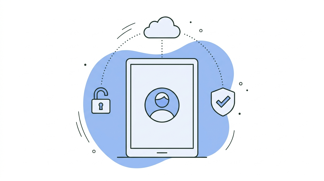 Oudere Kindle verbinden met je Amazon-account - illustratie van e-reader met cloud-verbinding