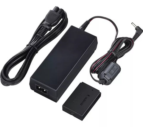 Canon CA-PS700 voedingsadapter voor Canon EOS en EOS M, zwart, met netsnoer naast een DC-koppelstuk, tweedehands