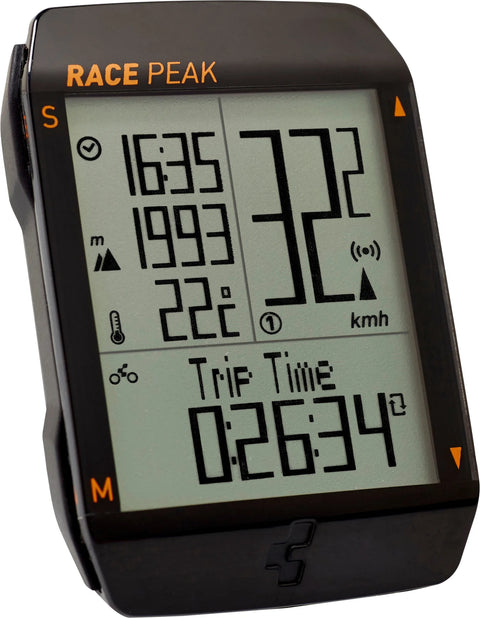 Cube-Fietscomputer Race Peak (Draadloos, Barometrische Hoogtemeter) - Zwart (Nieuw)