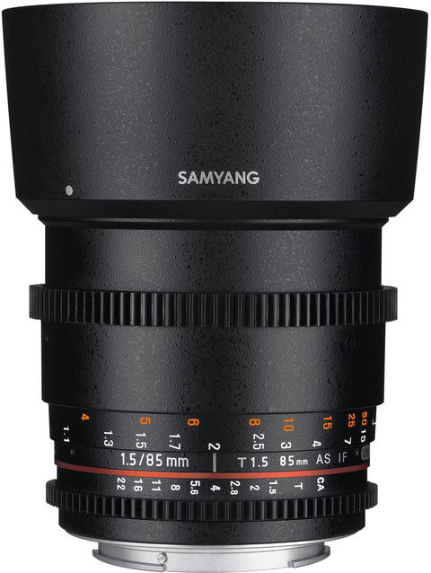 Samyang-85mm T1.5 VDSLR AS IF UMC II Cine Objectief voor Sony E/FE (Nieuw)