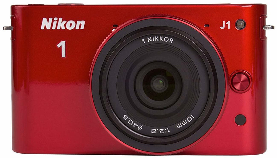 Nikon-1 J1 Systeemcamera + NIKKOR 10mm f/2.8 Lens - Rood (In doos)-tweedehands