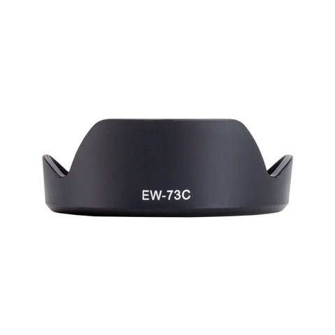 Zonnekap voor Canon EW-73C, zwart, bloemvormig met opschrift EW-73C, tweedehands