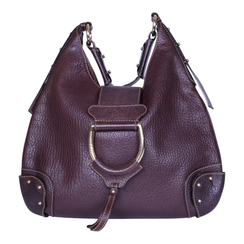 D-Ring Hobo Tas Bruin Leer