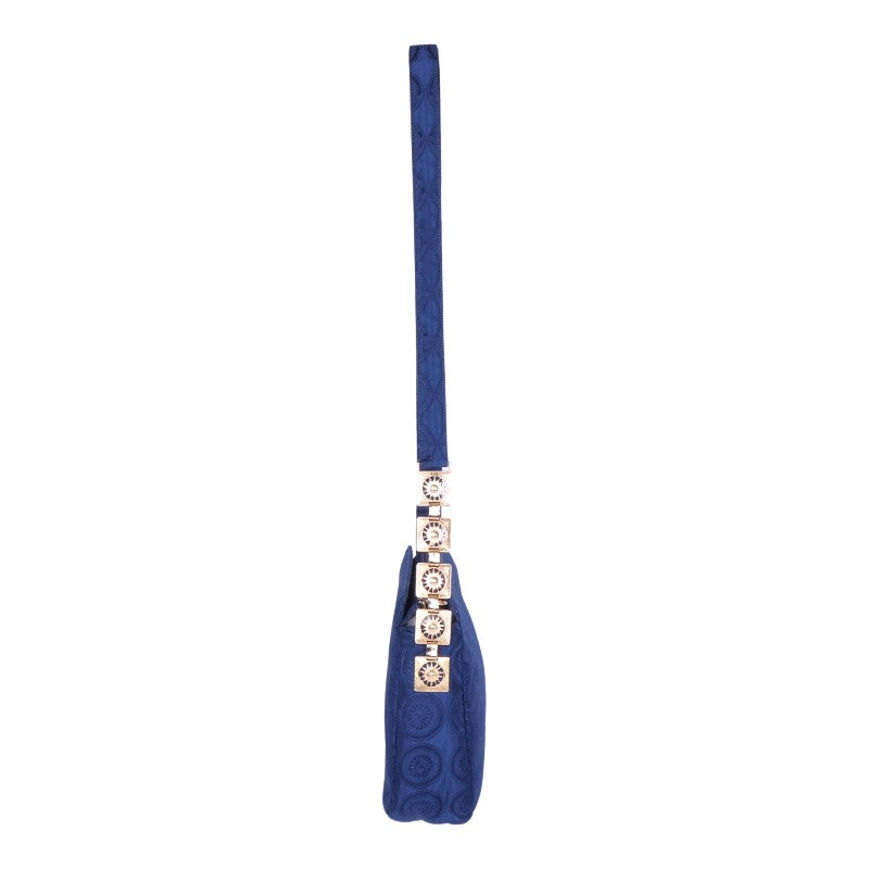 Nylon Crossbody Tas Zon-Medaillon - Blauw