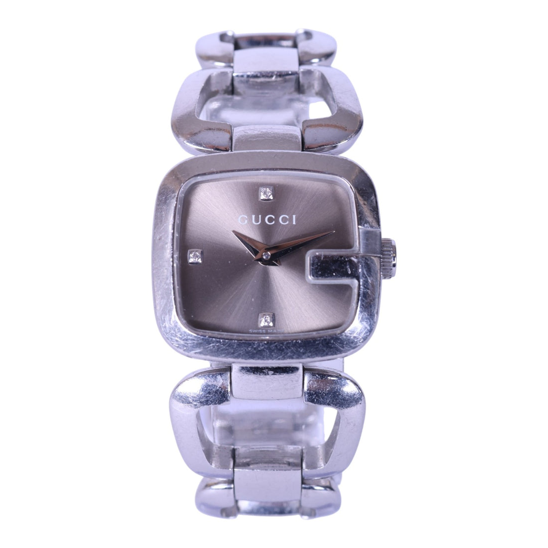 G-Gucci Small Diamanten - Bruine Wijzerplaat (YA125503)