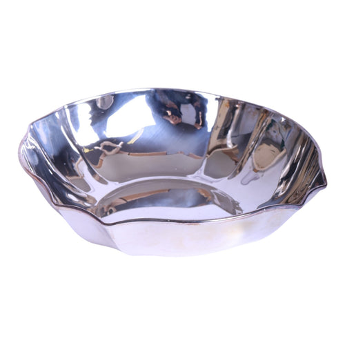 Ovale Schaal 18x18cm - 800 Zilver - Gegolfde Rand - 157 gr