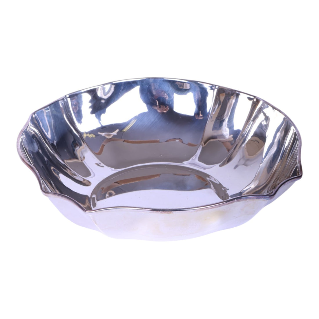 Ovale Schaal 18x18cm - 800 Zilver - Gegolfde Rand - 157 gr