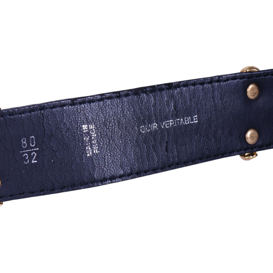 Croco Riem Zwart Leer met Gouden Gesp