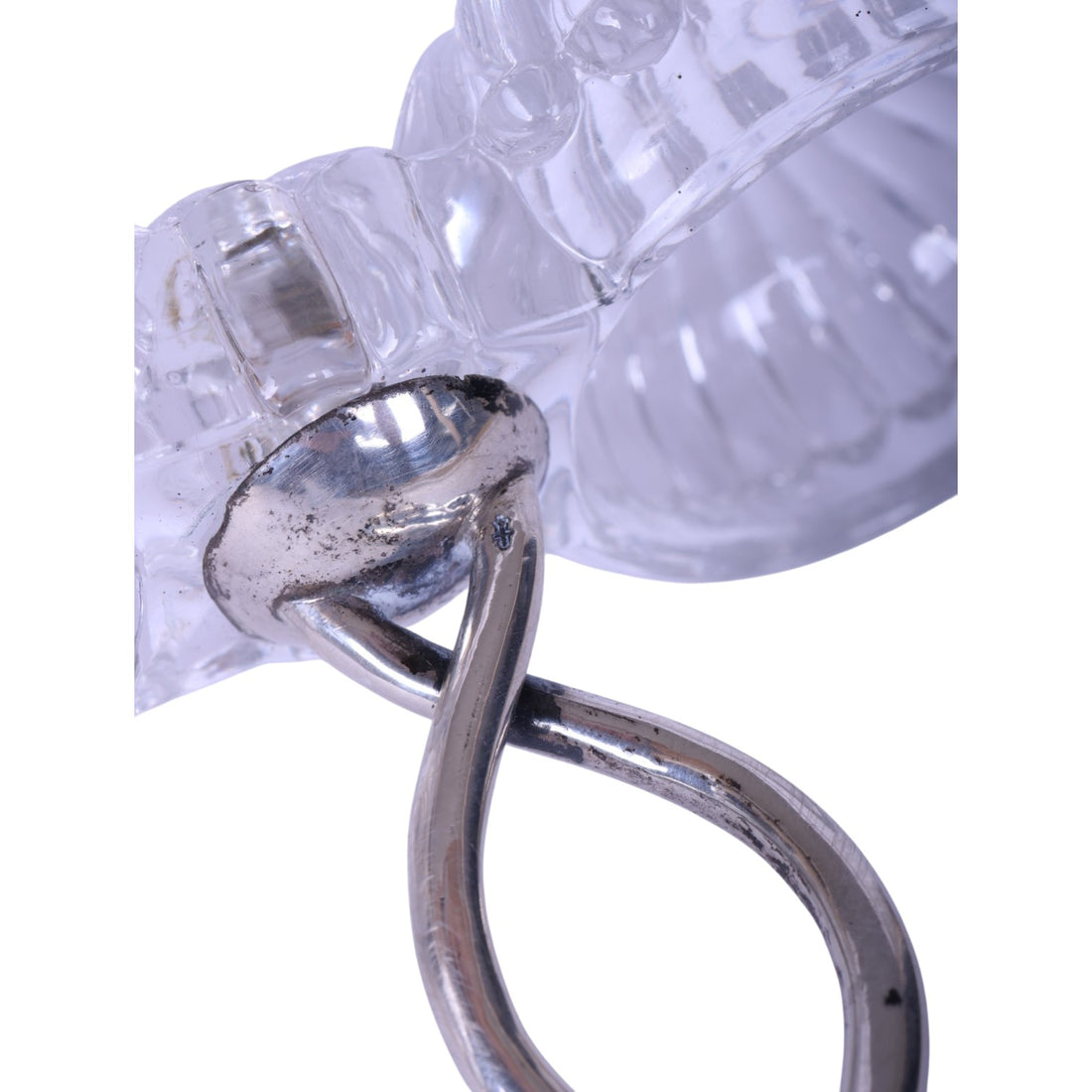 Dubbel Zoutstel - Geslepen Glas met 925 Zilveren Beugel