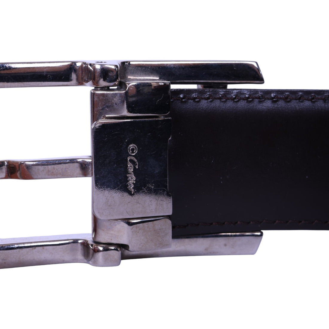 Tank Reversible Leren Riem Zwart/Bruin - Zilverkleurige Gesp