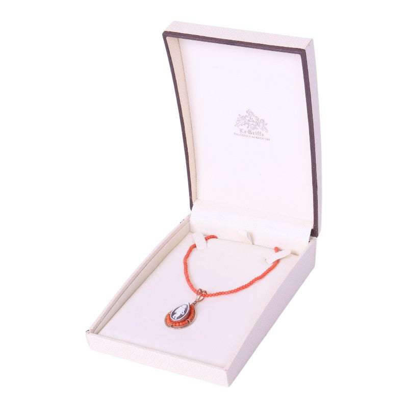 Koralen Ketting met Camee-Hanger - Goud