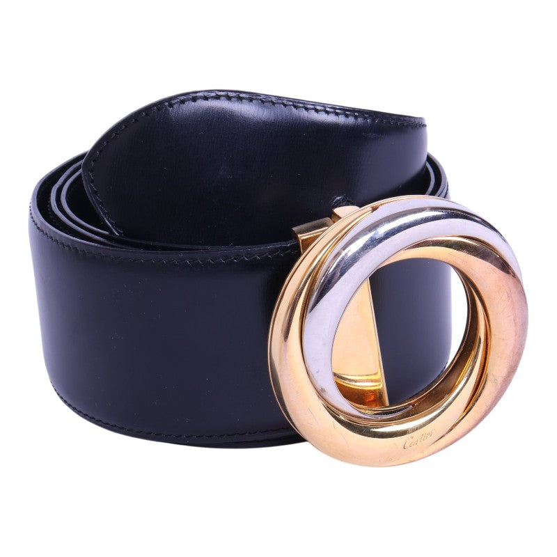 Trinity Leren Riem Zwart - Drie-Ringen Gesp
