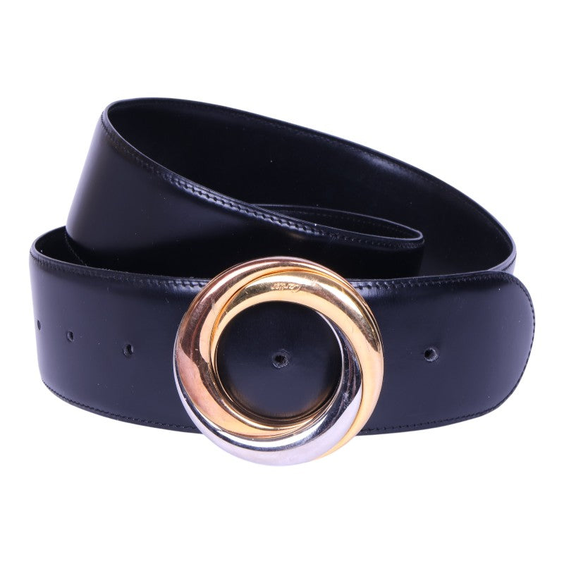 Trinity Leren Riem Zwart - Drie-Ringen Gesp