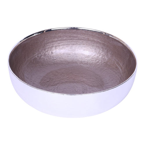 Verzilverde Schaal - Beige Gemetalliseerd - 19,5 cm