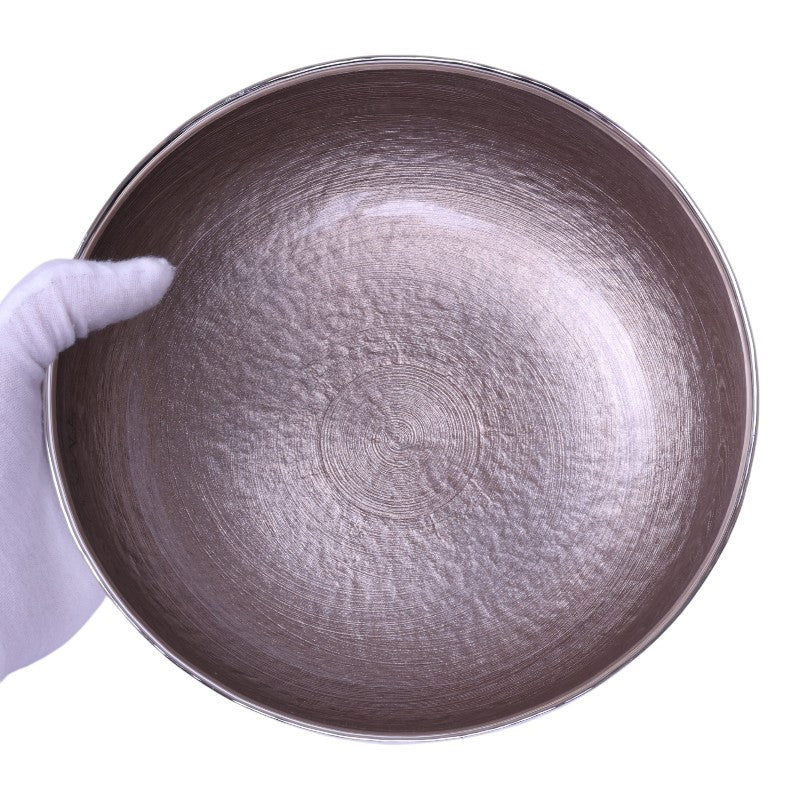 Verzilverde Schaal - Beige Gemetalliseerd - 19,5 cm
