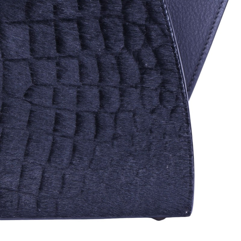3Jours Croco Kalfshaar Tote - Donkerblauw