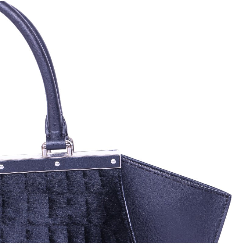 3Jours Croco Kalfshaar Tote - Donkerblauw