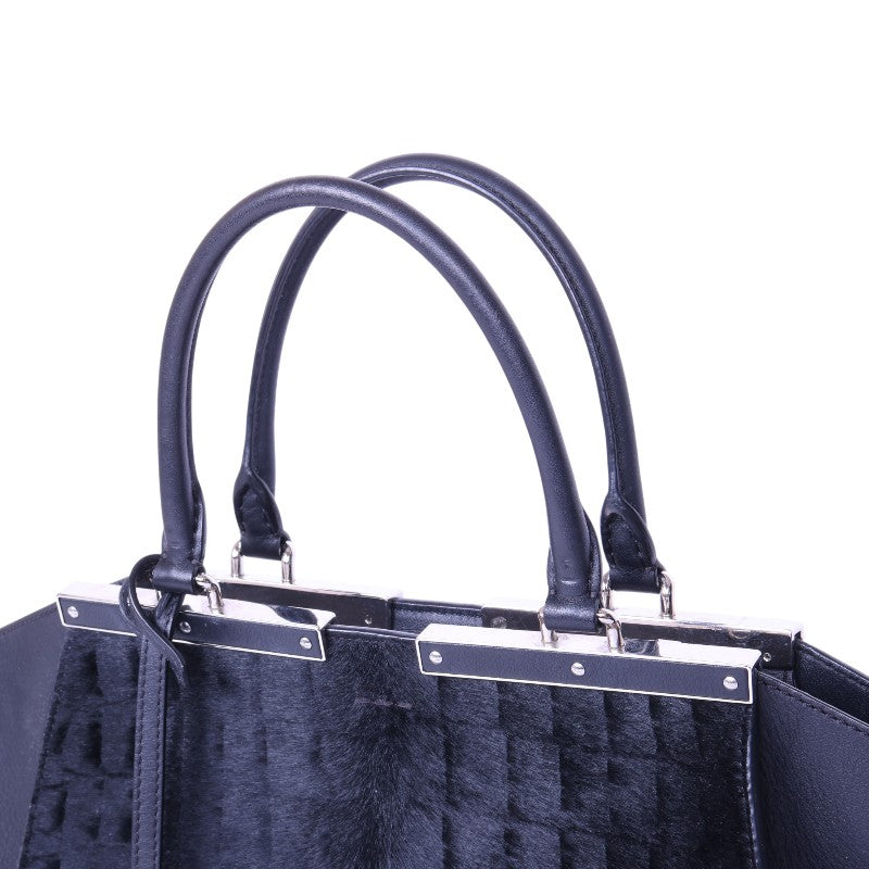 3Jours Croco Kalfshaar Tote - Donkerblauw