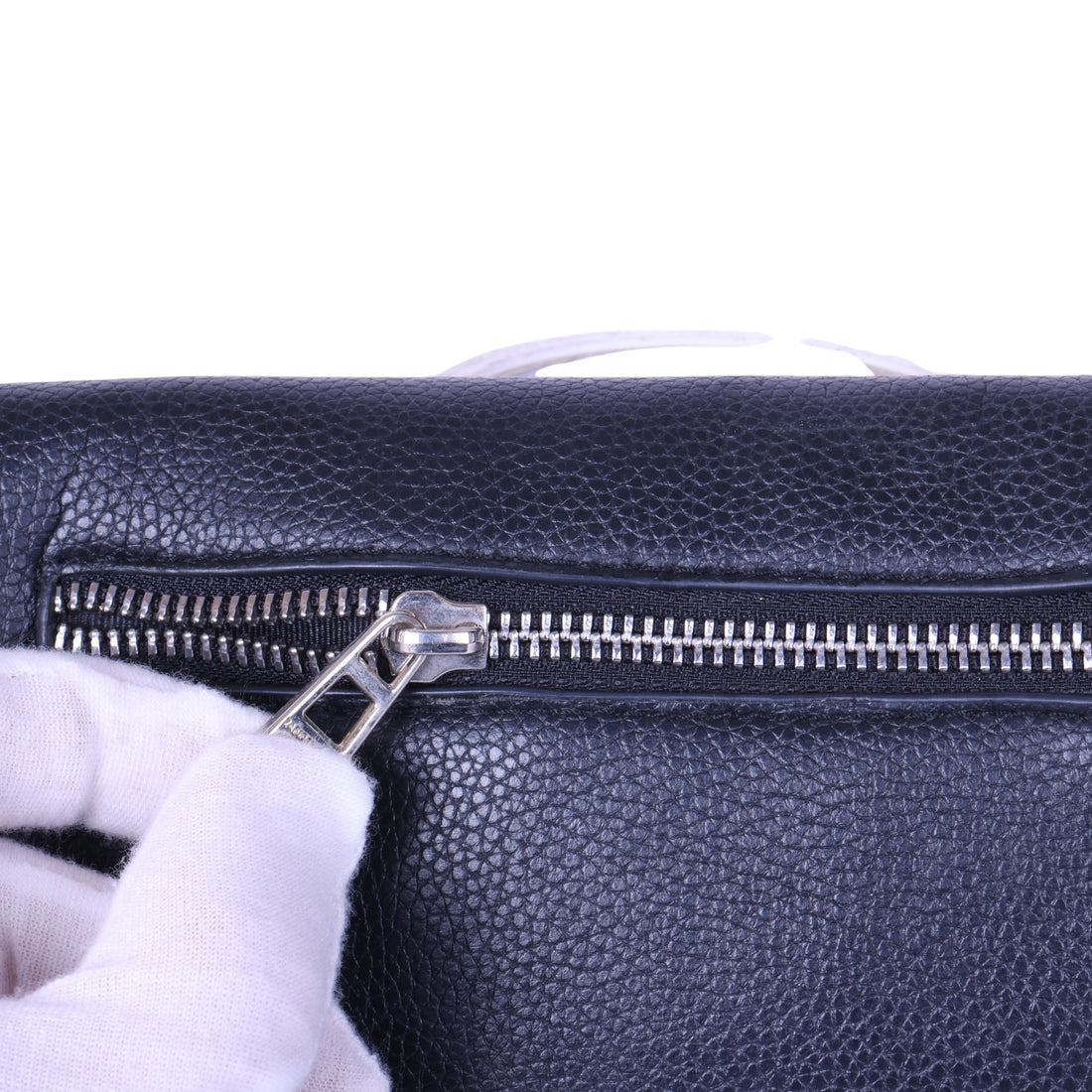Rock Grained Leather Clutch - Zwart