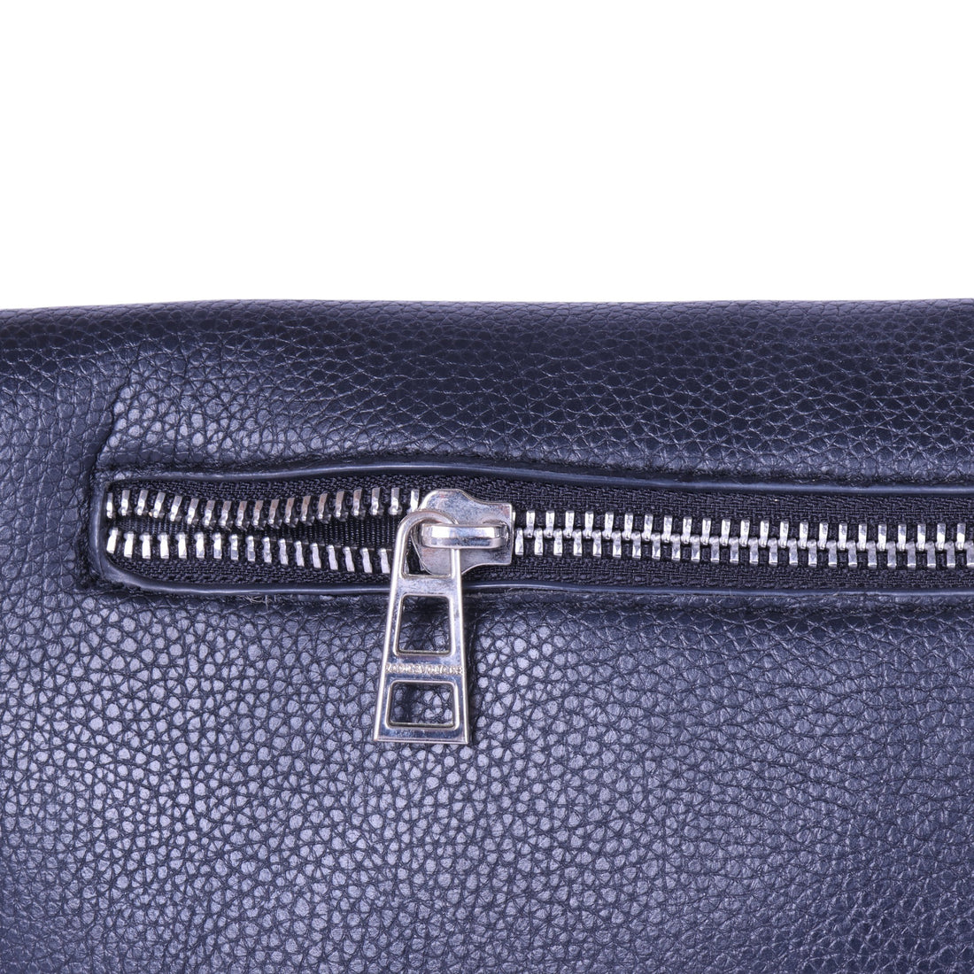 Rock Grained Leather Clutch - Zwart