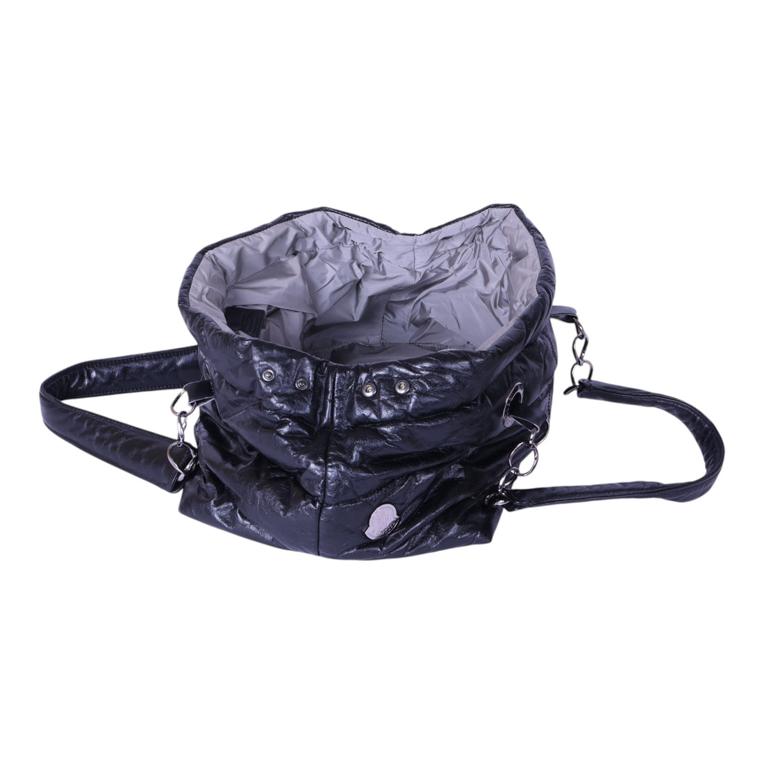 Puffer Shopper Gewatteerd Leer - Zwart
