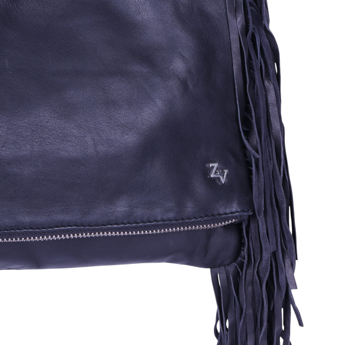 Rock Leren Franjetas - Marineblauw