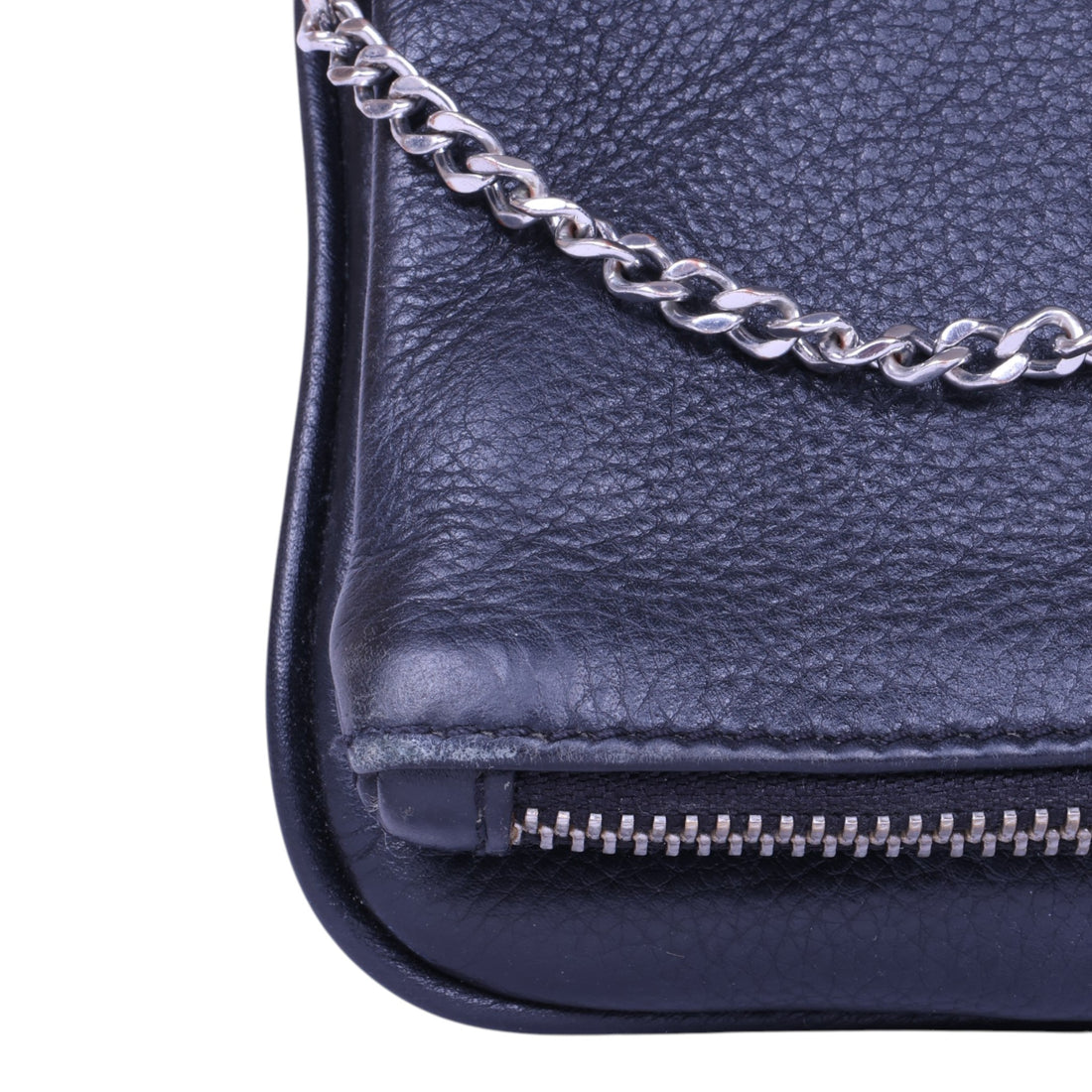 Rock Clutch Zwart Leer met Hartstuds
