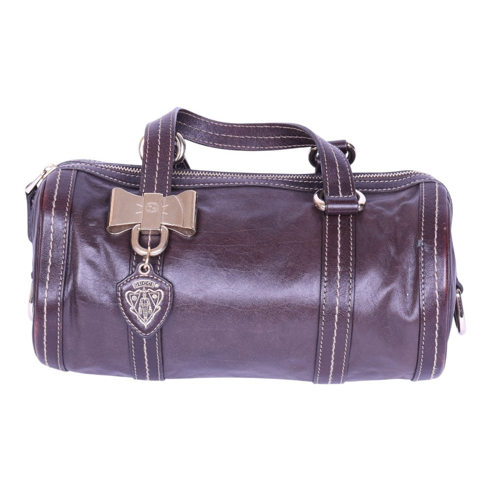 Duchessa Boston Bag - Aubergine Leer