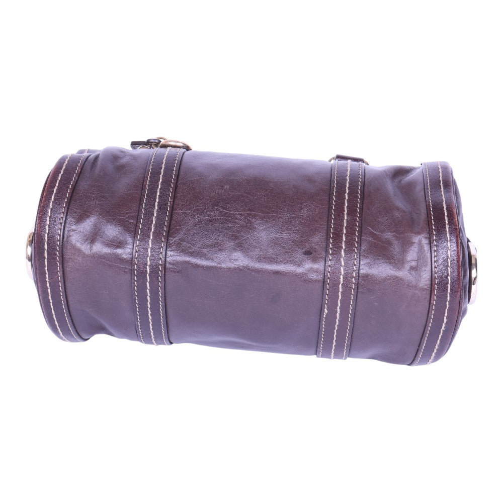 Duchessa Boston Bag - Aubergine Leer
