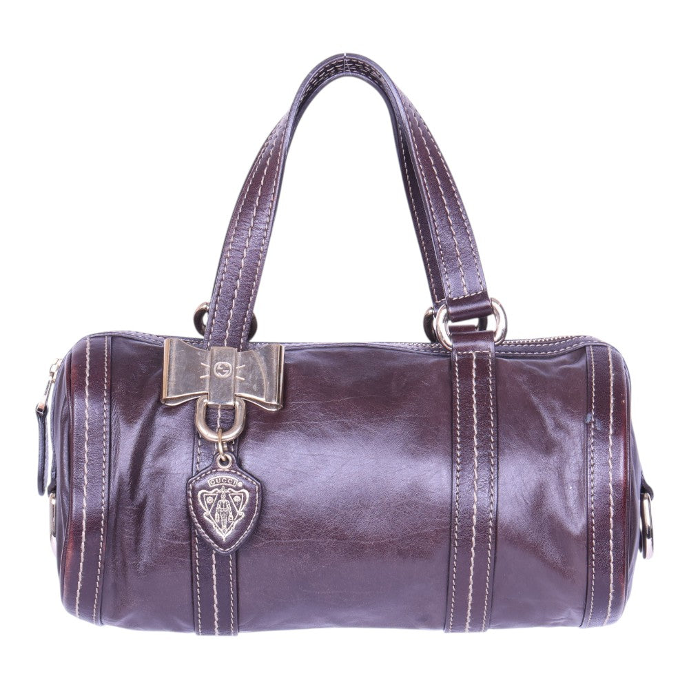 Duchessa Boston Bag - Aubergine Leer