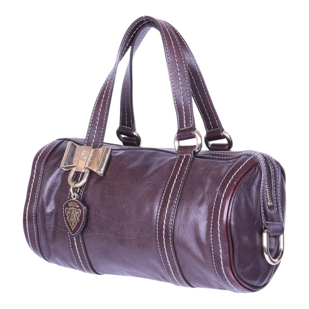 Duchessa Boston Bag - Aubergine Leer