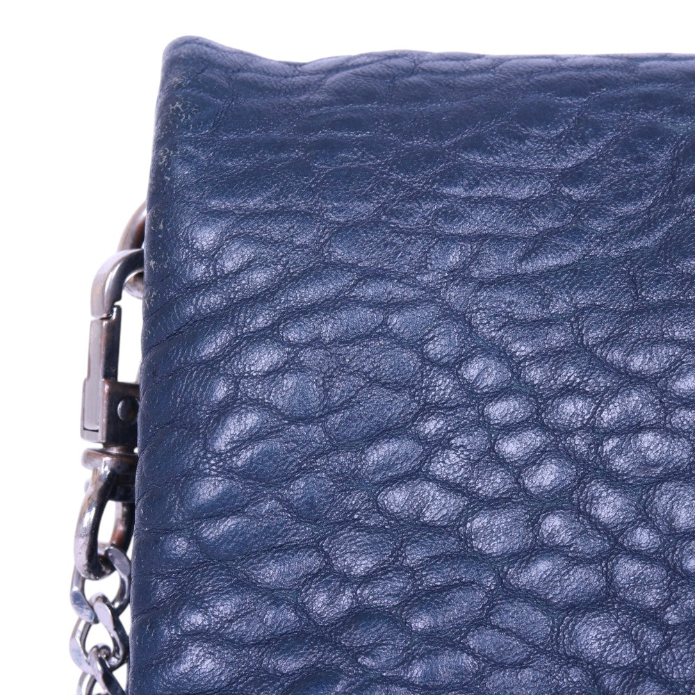 Rock Bubble Leather Crossbody - Navy