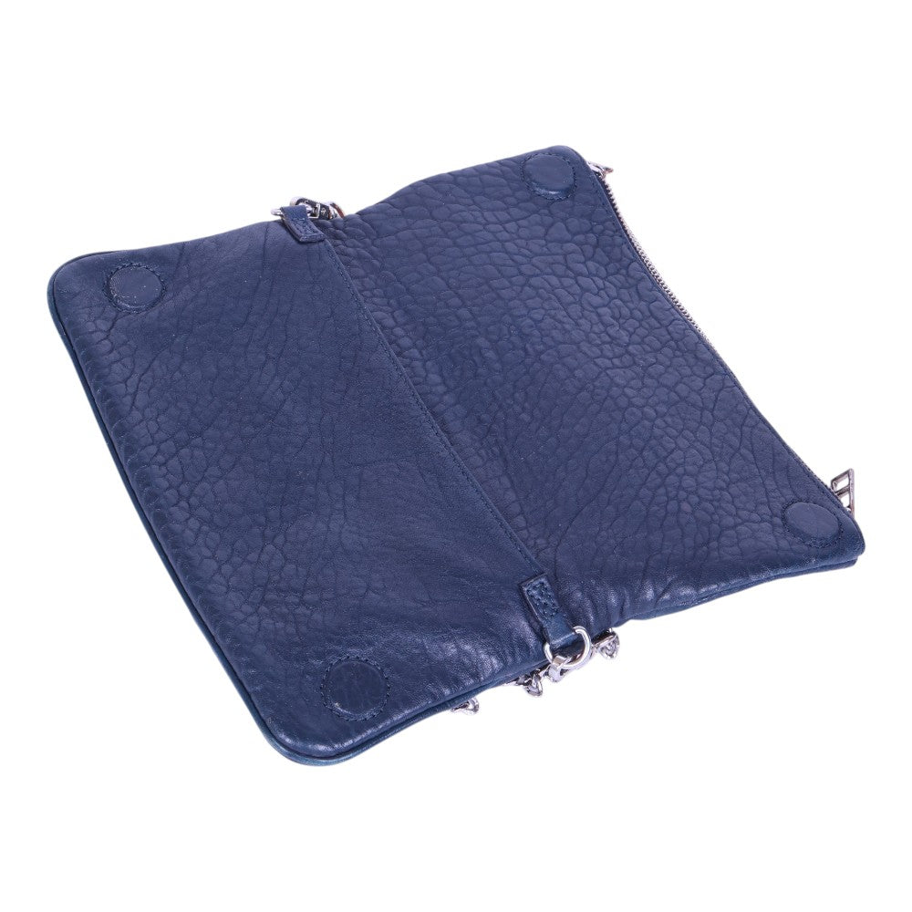 Rock Bubble Leather Crossbody - Navy