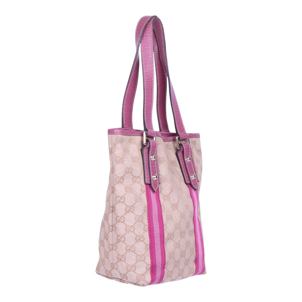 Jolicoeur Tote GG Canvas Roze met Vlinderbedel