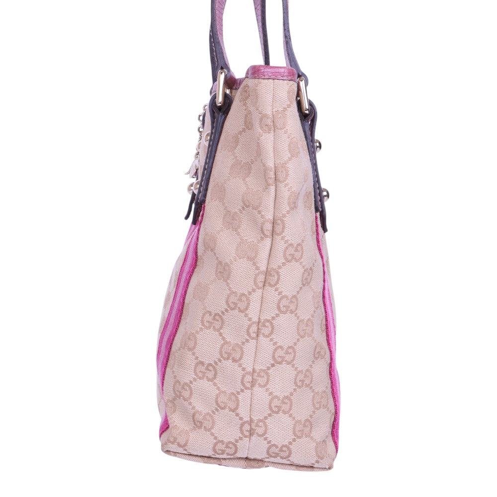 Gucci Jolicoeur tote GG canvas, smalle zijkant van de tas