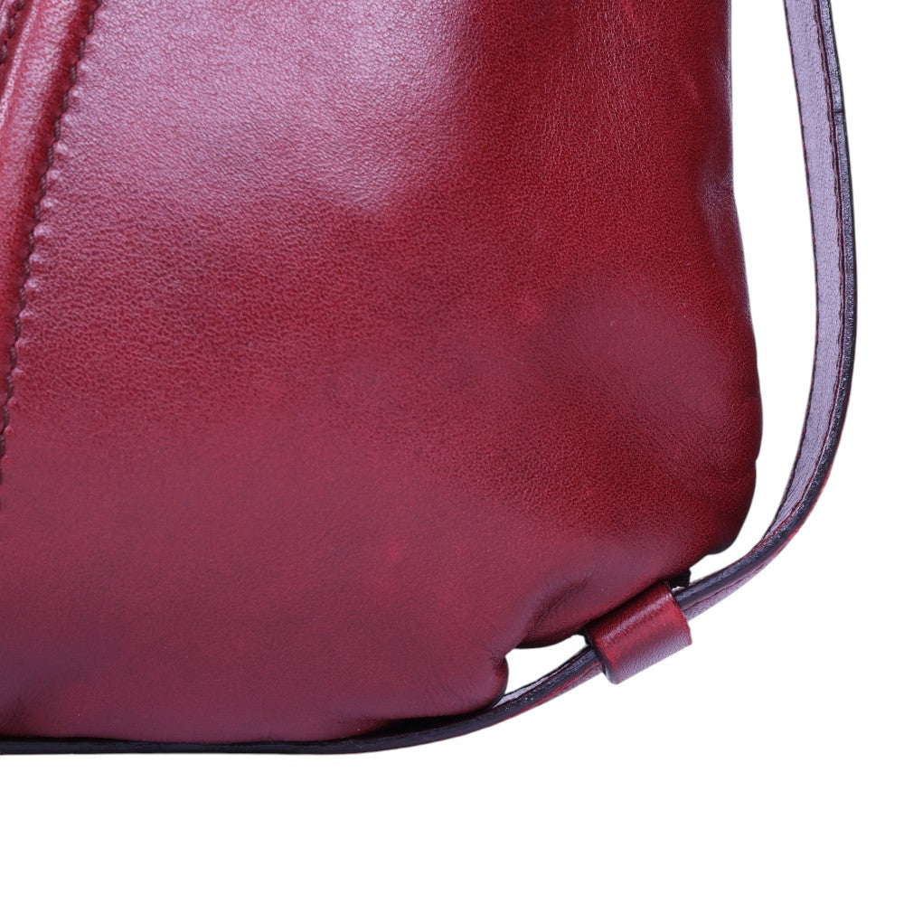 Leren Hobo Schoudertas - Bordeaux