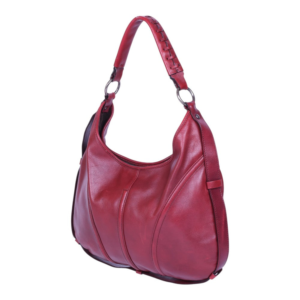 Leren Hobo Schoudertas - Bordeaux