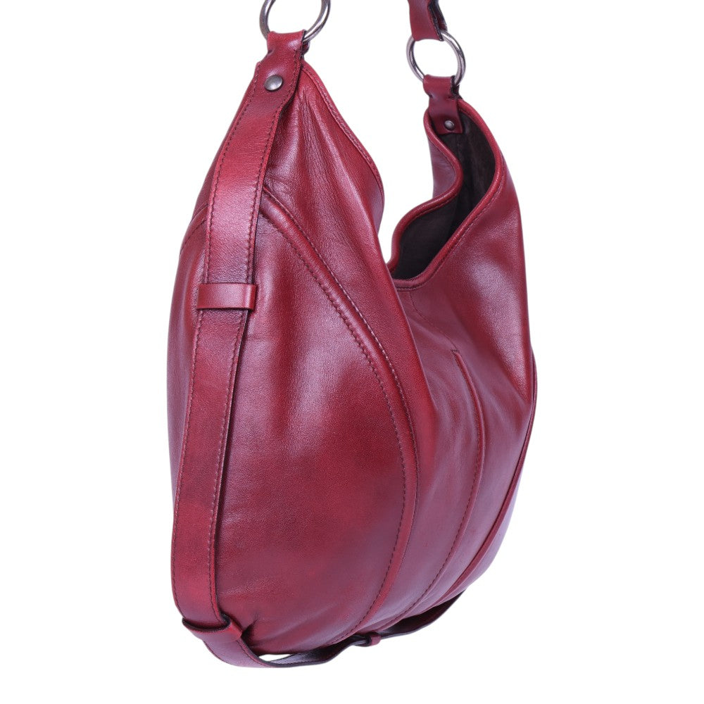 Leren Hobo Schoudertas - Bordeaux