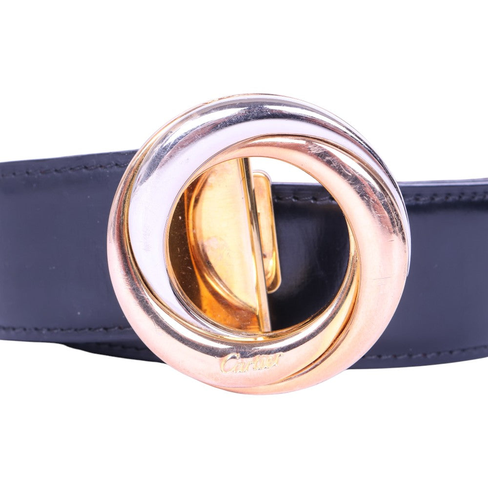 Trinity Reversible Leren Riem Zwart/Bordeaux - Drie-Ringen Gesp