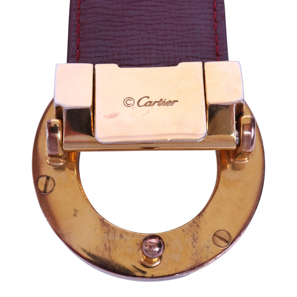 Trinity Reversible Leren Riem Zwart/Bordeaux - Drie-Ringen Gesp
