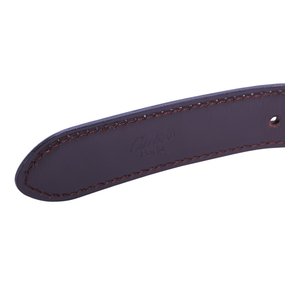 Panthère Reversible Leren Riem Zwart/Bruin - Goudkleurige Gesp