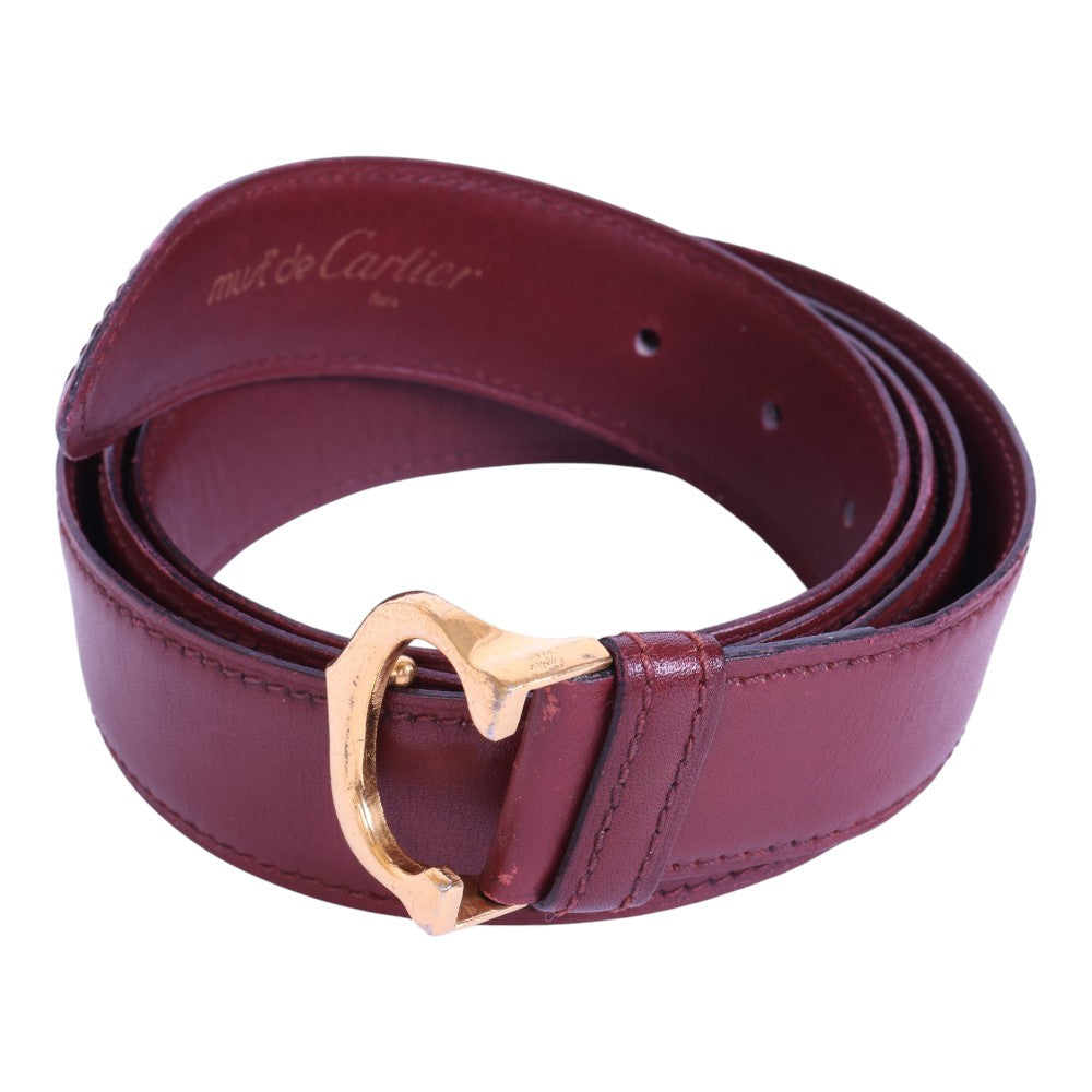 Must Riem Bordeaux Leer - Goudkleurige C-Gesp