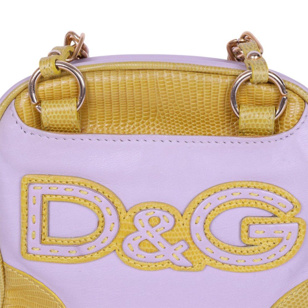 Chain Handle Logo Bag Lila & Geel