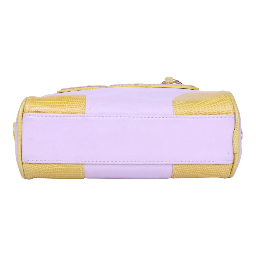 Chain Handle Logo Bag Lila & Geel