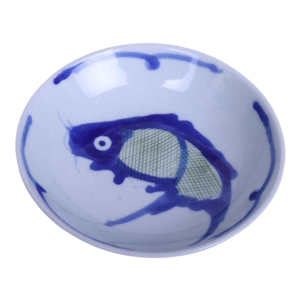 Chinese Koi Karper Schaaltjes - Blauw-Wit Porselein - Set van 13
