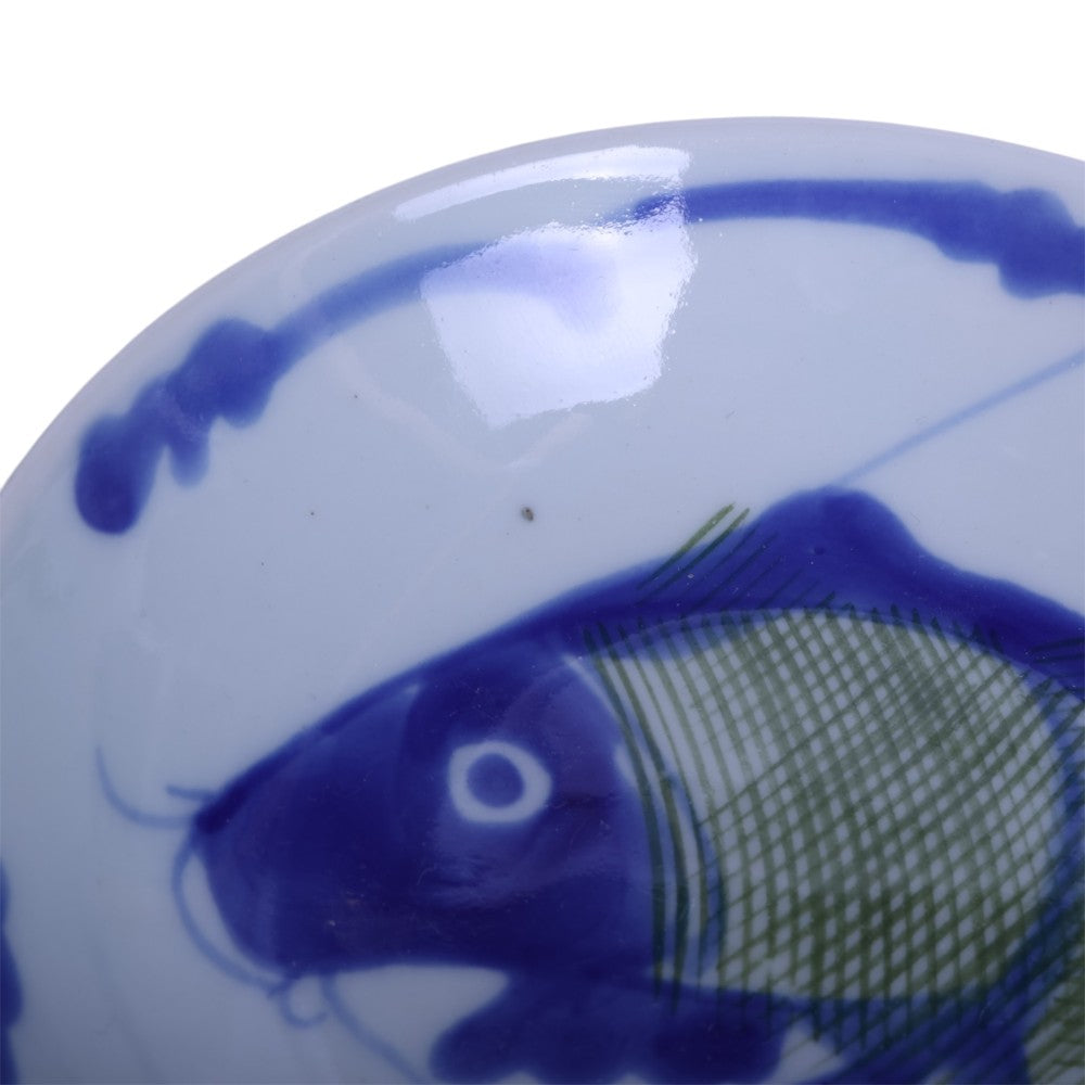 Chinese Koi Karper Schaaltjes - Blauw-Wit Porselein - Set van 13