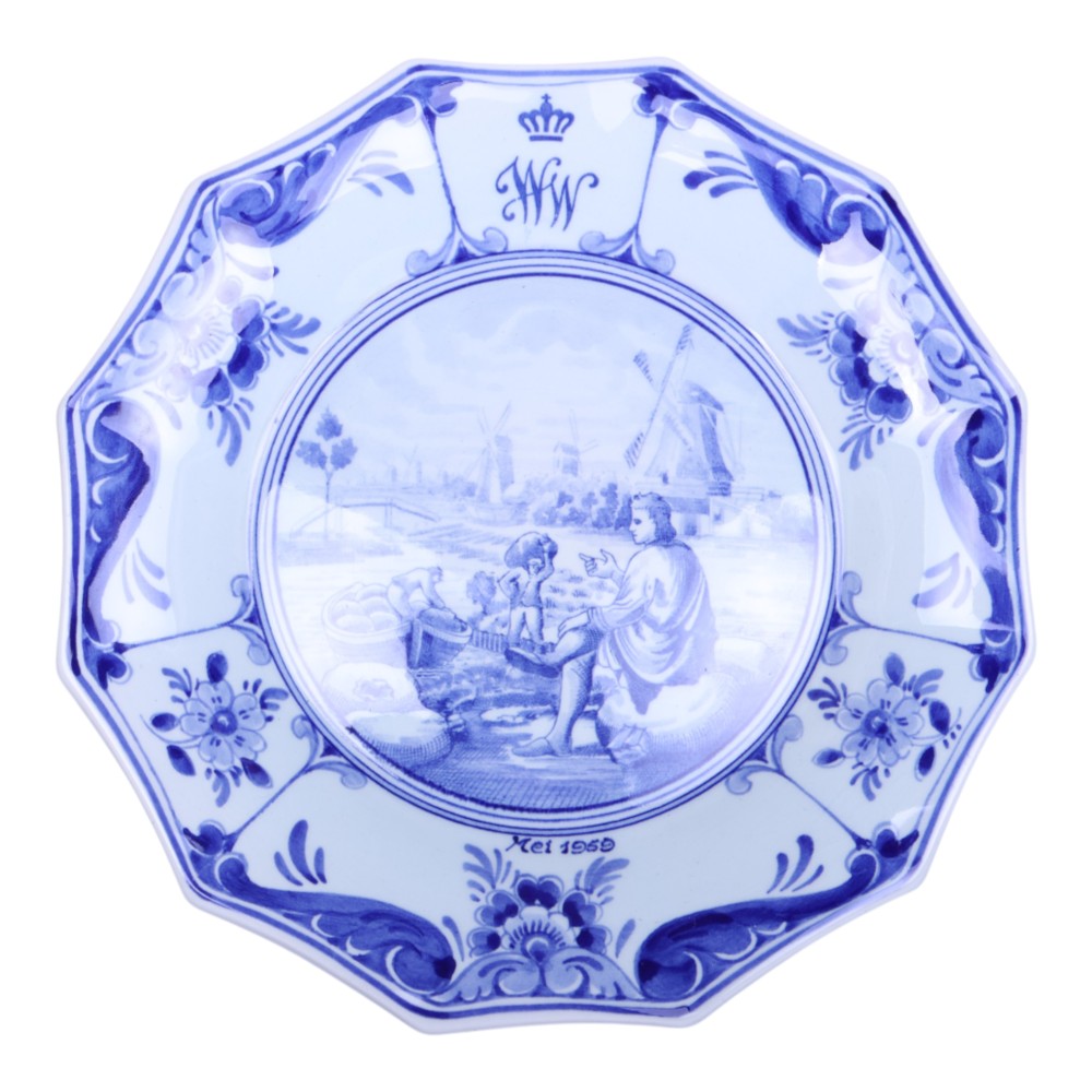 Delfts Blauw Sierbord - De Molenaar naar Jan Luyken - Mei 1959