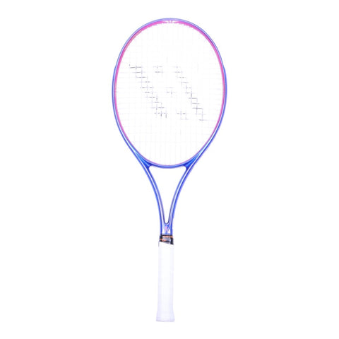 Rucanor Breakpoint tennisracket, blauw-roze, volledige voorkant met snaren, tweedehands