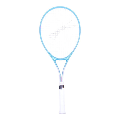 Slazenger Panther Series tennisracket, lichtblauw, volledige voorkant met snaren, tweedehands